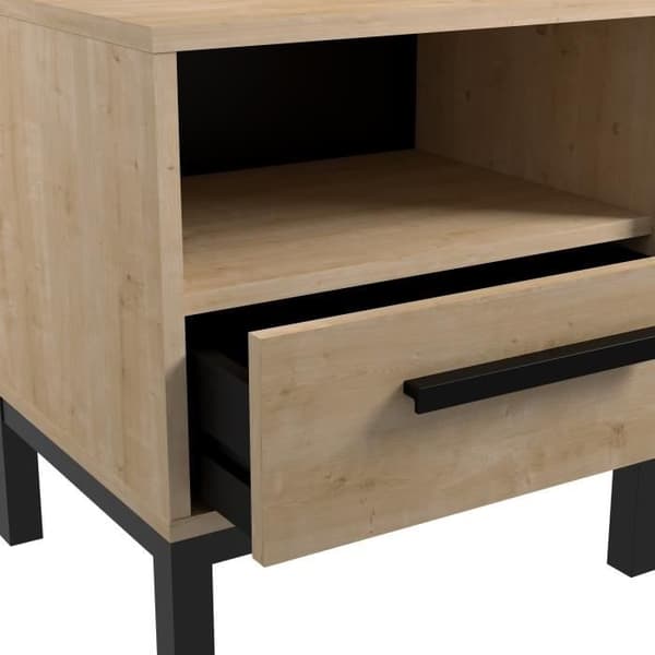 CRAFT vuxenbäddset 140x190/200 cm - 2 sängbord + garderob - Melamin - Hamilton ekdekor - Fransk tillverkning - DEMEYERE