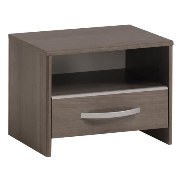 PARISOT Komplett sovrum för vuxna - Modernt - Silvervalnötsdekor - B 140 x B 190 cm - YSA