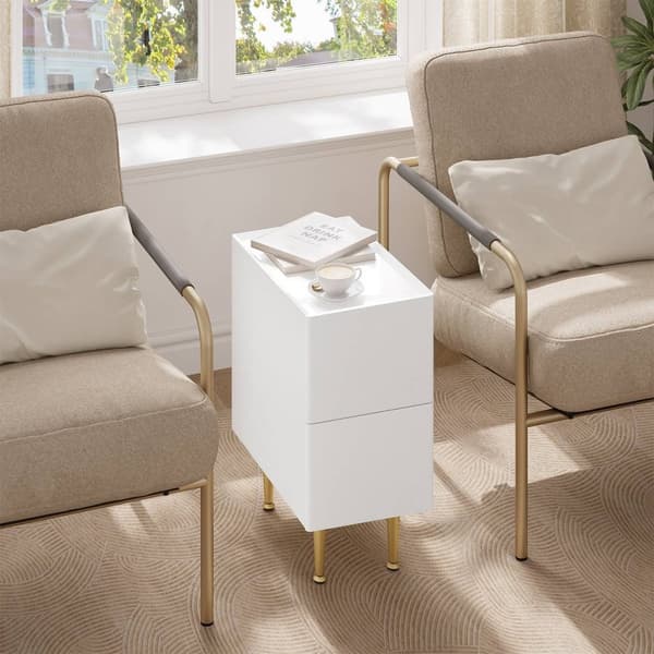 Rootz Modern Sengebord - Natbord - Opbevaringsenhed - Rigelig opbevaring, holdbart design, smarte sikkerhedsfunktioner - MDF, Metal - 25x51x40 cm