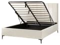 Miniatyrbilde 6 av 11: Soveromssett Off-white Boucle 160 x 200 cm Seng med oppbevaring 2 nattbord med skuffer Glamorøs stil