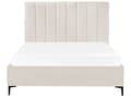 Miniatyrbilde 9 av 11: Soveromssett Off-white Boucle 160 x 200 cm Seng med oppbevaring 2 nattbord med skuffer Glamorøs stil
