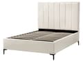 Miniatyrbilde 7 av 11: Soveromssett Off-white Boucle 140 x 200 cm Seng med oppbevaring 2 nattbord med skuffer Glamorøs stil