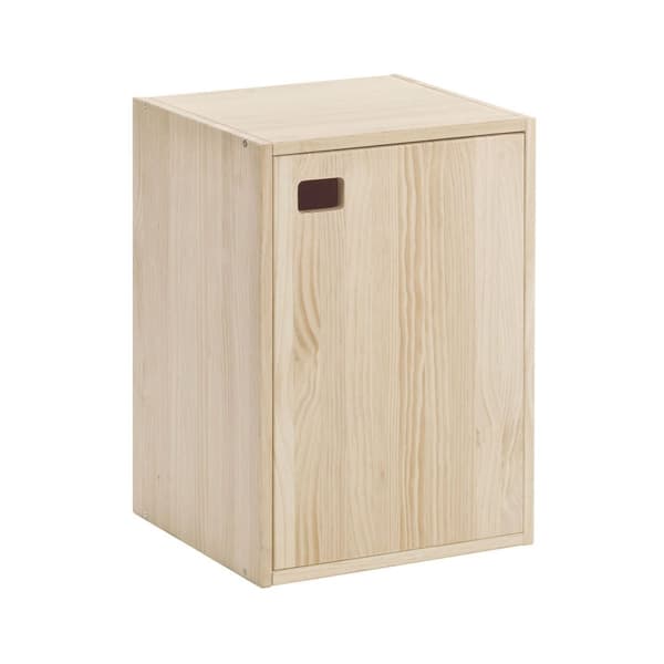 1-dörrars massivt furuskåp med 1 höjdjusterbar hylla - L37 x H53,5 cm
