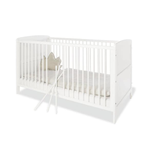 Rootz Cot Bed Viktoria - Convertible Baby Bed - Nursery Crib - Solid Pine Wood - 3 Heights - 144 cm x 76 cm x 83 cm