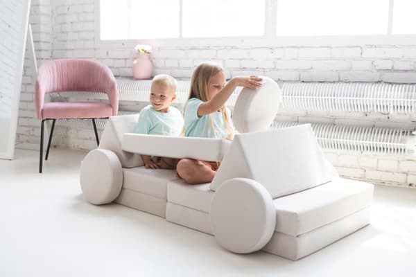 Modulär barnsoffa, leksoffa, sofflekset, bäddsoffa för barn
