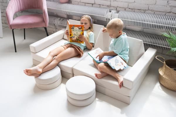 Modulär barnsoffa, leksoffa, sofflekset, bäddsoffa för barn