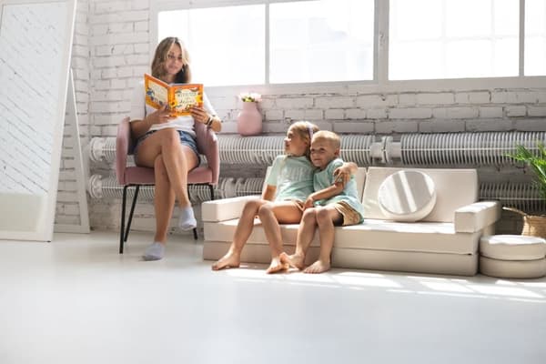 Modulär barnsoffa, leksoffa, sofflekset, bäddsoffa för barn