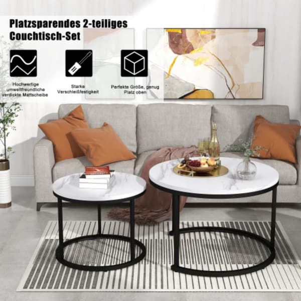 Runt soffbord set om 2 Soffbord Vardagsrum runt inf?llbart sidobord