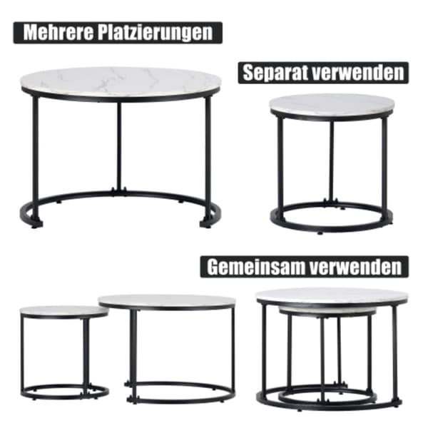 Runt soffbord set om 2 Soffbord Vardagsrum runt inf?llbart sidobord