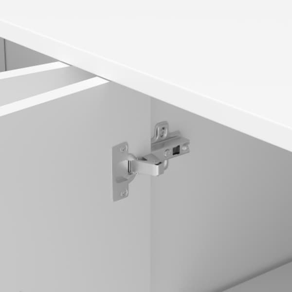 Modernt skänk med 4 dörrar - vit, 140 cm - snygg design, 3D-böjd front