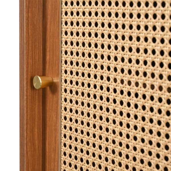 Sk?nk med 3 l?dor och 3 skjutd?rrar, justerbara hyllplan, valn?t, 120 x 40 x 78 cm