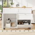 Miniatyrbild 2 av 8: Modern k?ks?, multifunktionellt matbord med f?rvaringsutrymme matvagn med utdragbart funktionellt sk?p vit