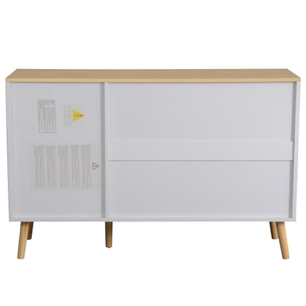 Byrå med 4 breda lådor för matsal, kök, vardagsrum, 40 * 120 * 77,5 cm, vit
