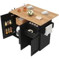 Miniatyrbild 9 av 9: Modern k?ks?, multifunktionellt matbord med f?rvaringsutrymme matvagn med snacksst?ll svart