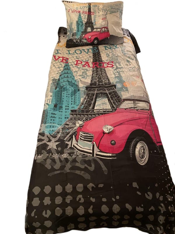 2-delt sengesæt, I Love Paris, Digital print, 100% bomuld,2-piece bedding set, I Love Paris, Digital print, 100% cotton