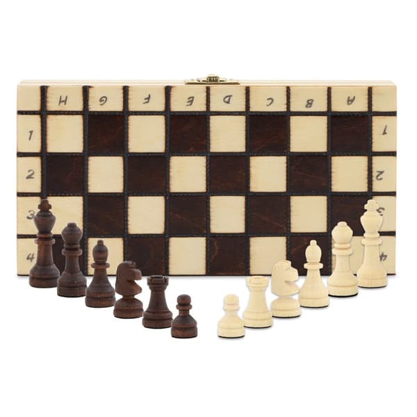 Shakkipeli shakkilauta puuta korkealaatuista - Shakkilautasetti taitettava shakkinappuloilla lapsille ja aikuisille 20 X 20 cm