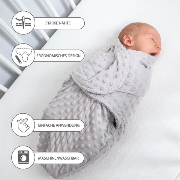 Baby linda 0-3 månader vinter - linda filt linda filt babysäck med minky grå