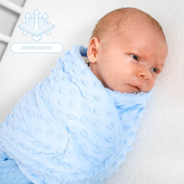 Baby swaddle 0-3 månader vinter - swaddle filt swaddle filt babysäck med minkyblå