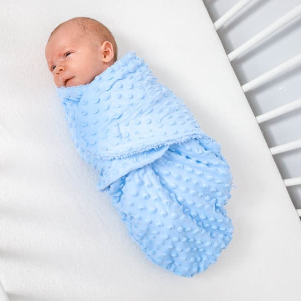 Baby swaddle 0-3 månader vinter - swaddle filt swaddle filt babysäck med minkyblå