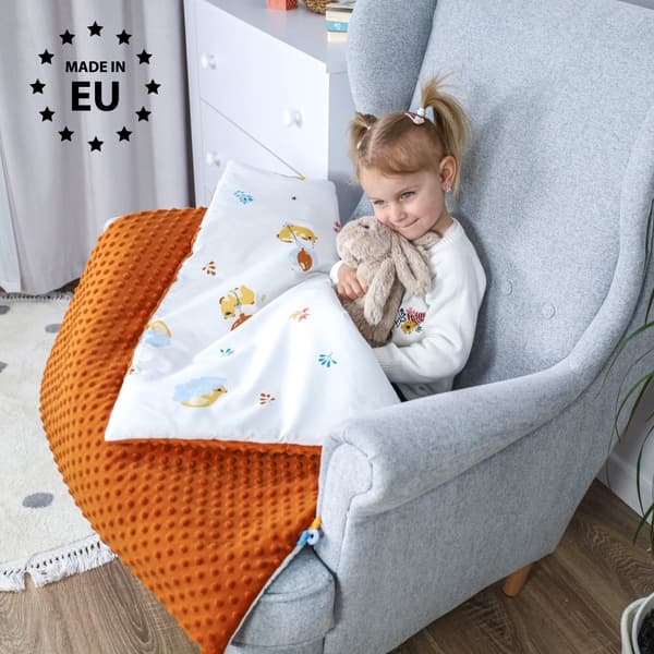 Barnvagnsfilt Baby Winter med Minky 75x100 cm - Barnfilt Gosfilt Barnvagnsfilt Newborn Babyfilt Nallar