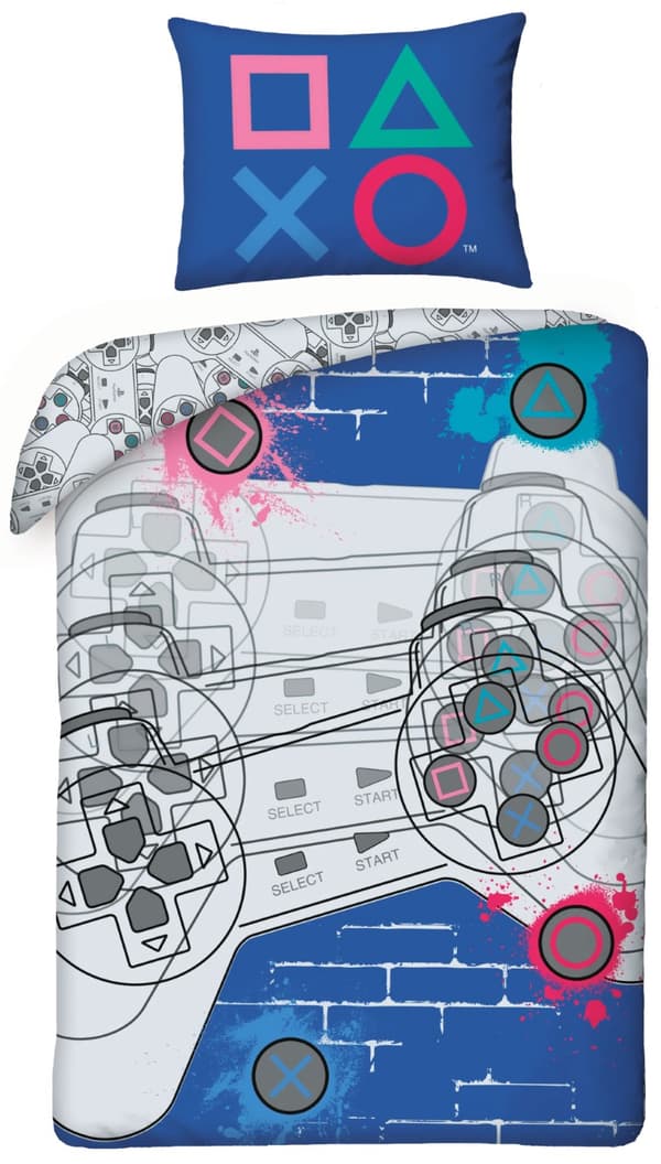 Playstation Controller  Påslakanset - 100 procent bomull