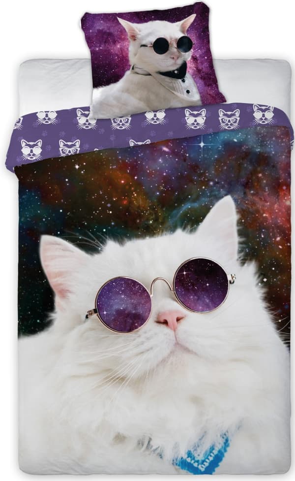 Kool katt med solglasögon Sänglinne - 100 procent bomull