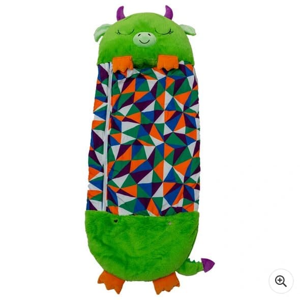 Green Dragon 2-in-1 Large Plush Sleeping Bag