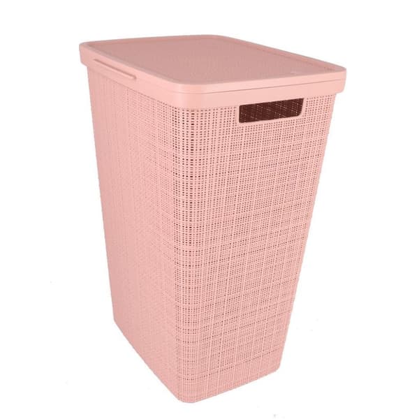 Curver Wasmand Met Deksel Jute-Look 58L Pink