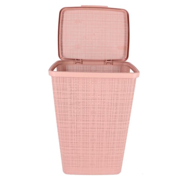 Curver Wasmand Met Deksel Jute-Look 58L Pink