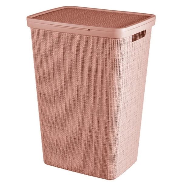 Curver Wasmand Met Deksel Jute-Look 58L Rosa
