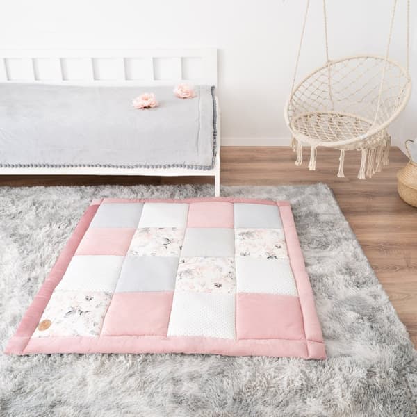 Vauvan ryömintäpeitto 70x70 cm sametti - leikkimatto PATCHWORK leikkimatto pehmustettu lattiamatto paksu vauvan ryömintäpeite puuvilla sametilla aktiv