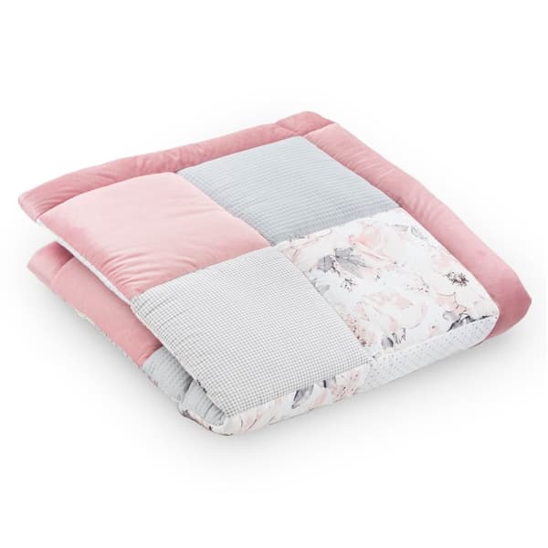 Vauvan ryömintäpeitto 70x70 cm sametti - leikkimatto PATCHWORK leikkimatto pehmustettu lattiamatto paksu vauvan ryömintäpeite puuvilla sametilla aktiv