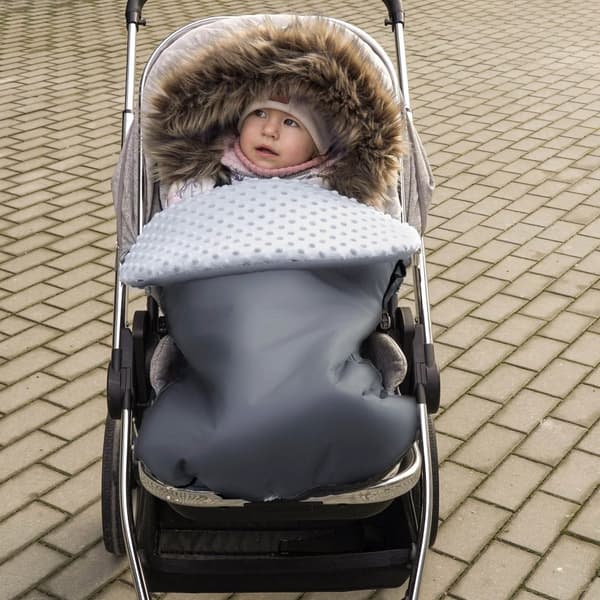 Jalkapeitteiset rattaat talvimalli 1: 90x45 jalkapeite vauvankärry minky talvinen pehmuste lastenrattaat tummanharmaa