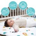 Miniatyrbillede 4 af 6: Kravlemåtte til babylegemåtte 100x100 cm polstret - kravlemåtte stor tyk foldbar kravlegårdsindsats lavet af bomuld Safari Sage
