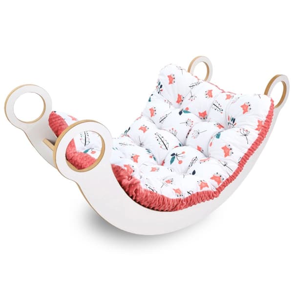 Golvkudde stor 70x110 cm - sittdyna barngolv lekmatta babygolvmadrass barnrumsräv med terrakotta minky