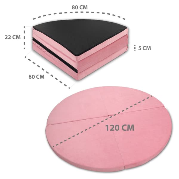 Vauvan ryömintämatto malli 1 ⌀120 cm - lasten leikkimatto, pyöreä leikkimatto, lasten ryömintämatto pinkki