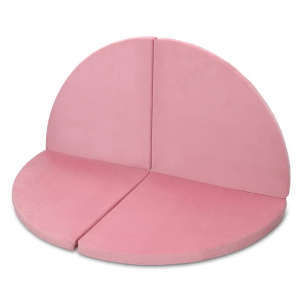 Vauvan ryömintämatto malli 1 ⌀120 cm - lasten leikkimatto, pyöreä leikkimatto, lasten ryömintämatto pinkki