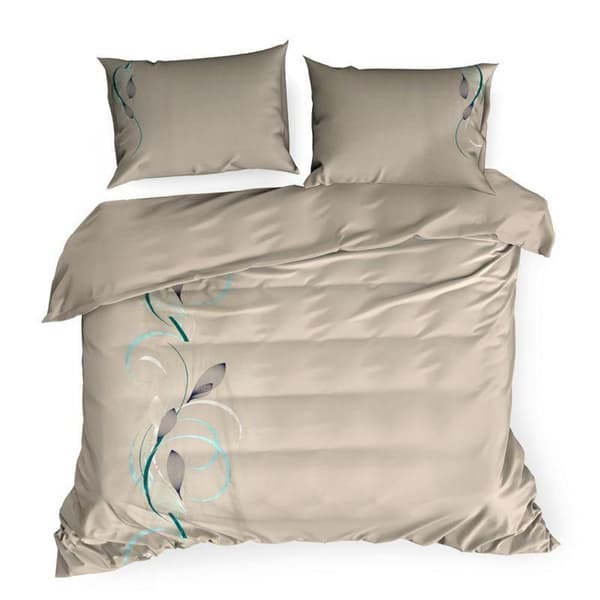 SENGE SÆT BRODERI1 160 X 200 CM BEIGE