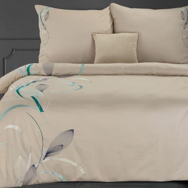 SENGE SÆT BRODERI1 160 X 200 CM BEIGE