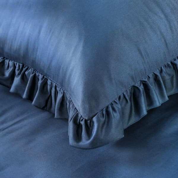 SATIN SÄNGSET VENUS 160 X 200 CM MÖRKBLÅT
