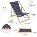Miniatyrbillede 3 af 6: Solstol, liggestol, foldbar - havestol, klapstol, klapstol i træ, strandstol, strandstol, klapstol i træ max. Bæreevne 120 kg Grå 2 stk