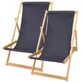 Miniatyrbillede 1 af 6: Solstol, liggestol, foldbar - havestol, klapstol, klapstol i træ, strandstol, strandstol, klapstol i træ max. Bæreevne 120 kg Grå 2 stk