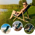 Miniatyrbillede 4 af 6: Solstol, liggestol, foldbar - havestol, klapstol, klapstol i træ, strandstol, strandstol, klapstol i træ max. Bæreevne 120 kg Grøn 2 stk