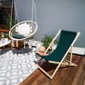 Miniatyrbillede 5 af 6: Solstol, liggestol, foldbar - havestol, klapstol, klapstol i træ, strandstol, strandstol, klapstol i træ max. Bæreevne 120 kg Grøn 2 stk