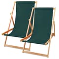 Miniatyrbillede 1 af 6: Solstol, liggestol, foldbar - havestol, klapstol, klapstol i træ, strandstol, strandstol, klapstol i træ max. Bæreevne 120 kg Grøn 2 stk