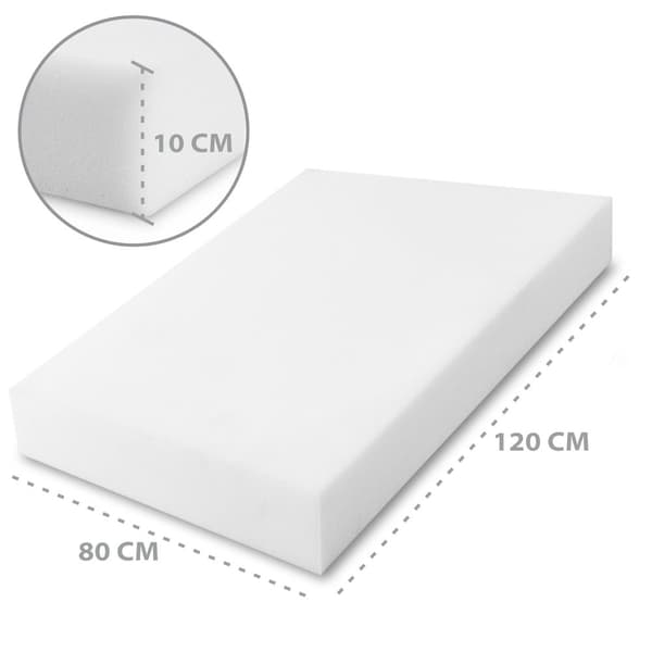 Skumbræt, pallepude 120x80, kilepude, gulvmadras - Ideel til pallemøbler &amp; seng Oeko-Tex certifikat