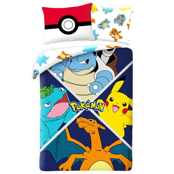 Mikrofiber sengetøj 140x200+1p70x90 Pokemon 611BL
