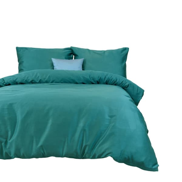 Puuvillasatiiniset vuodevaatteet DARK TURQUOISE 042/160x200