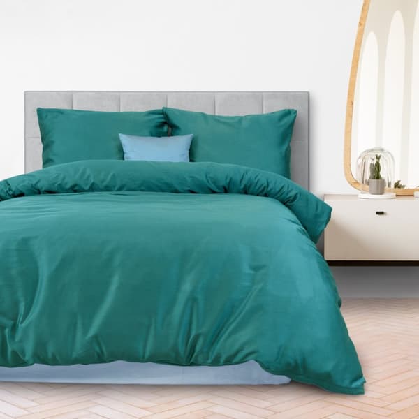 Puuvillasatiiniset vuodevaatteet DARK TURQUOISE 042/160x200