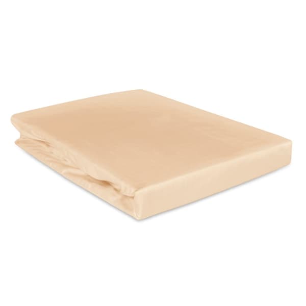 Puuvillasatiinilakana kuminauhalla, vaalea beige 044/140x200